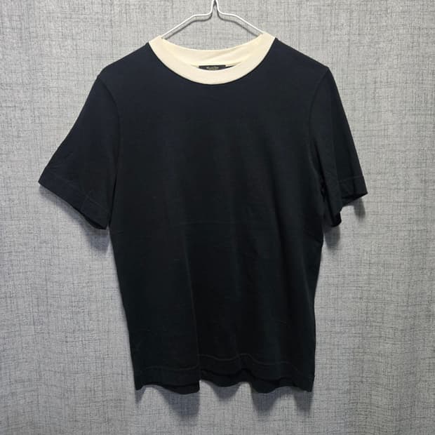 마시모두띠 블랙 배색 반팔 티셔츠 