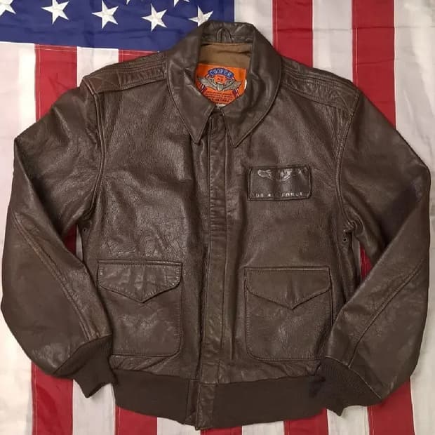 오리지날 미국제조 미공군 지급용 리얼레더 쿠퍼사 A-2 항공점퍼