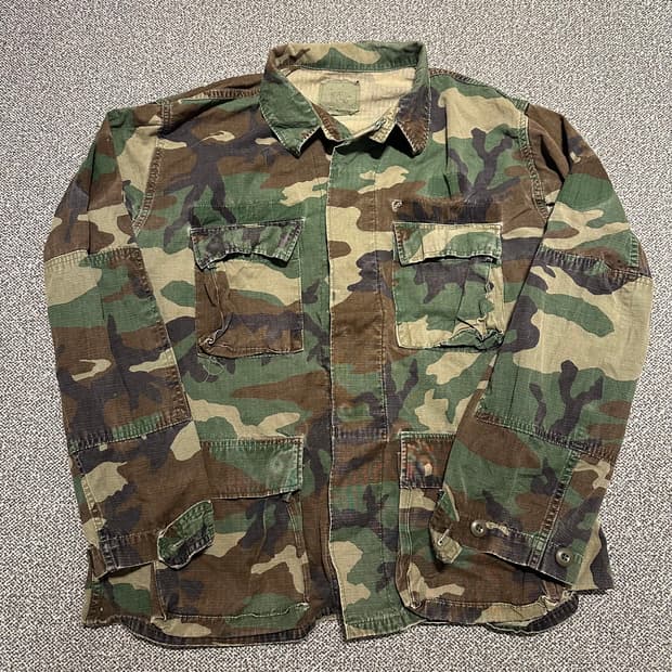 80s US Army BDU 카모 셔츠 m
