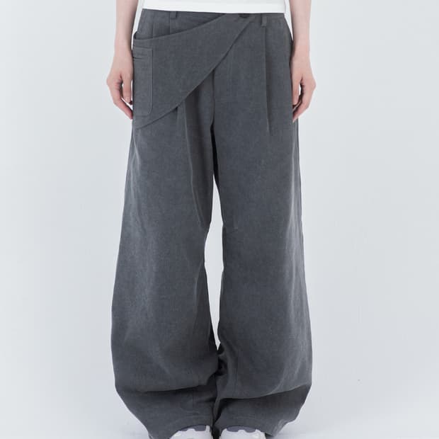 미세키서울Waist pocket bag pigment wide pants