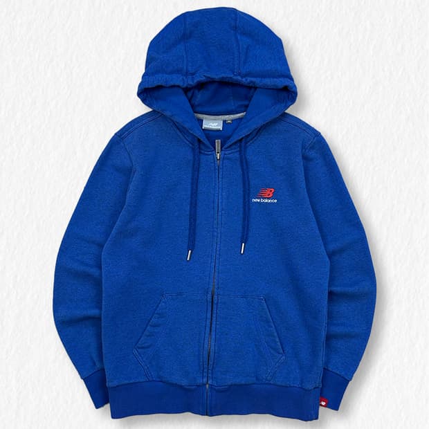 뉴발란스 기모 후드집업 블루