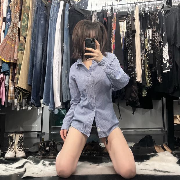 스투시 체크셔츠