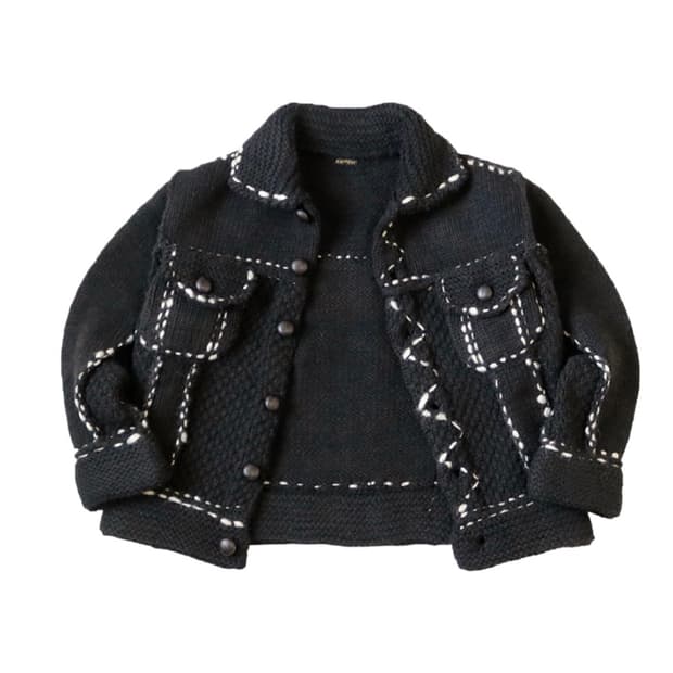 캐피탈 울 핸드 니트 코위찬 G 진 블랙