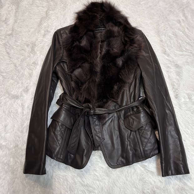 lambskin rabbit fur detailed jacket