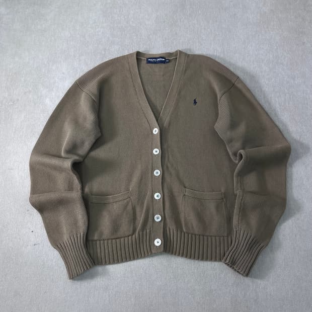 95 폴로랄프로렌 골프 스몰포니 카키브라운 가디건