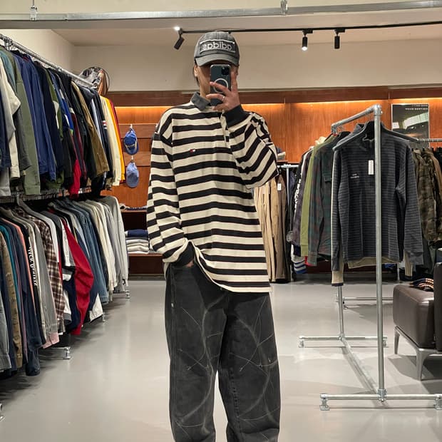 타미힐피거 스트라이프 PK 티셔츠