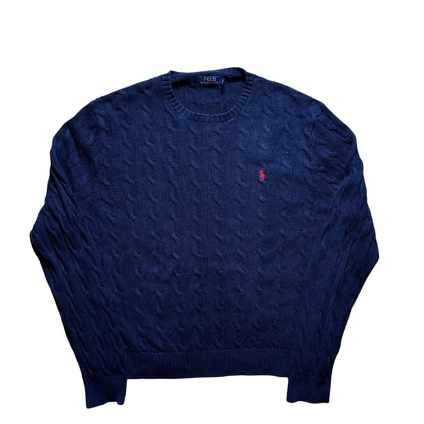 폴로 꽈배기 니트