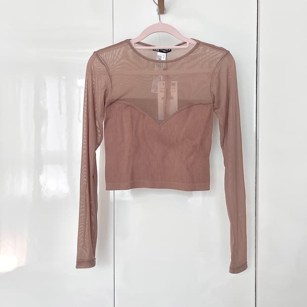 택달린 새상품 ZARA 자라 발레 코어 컬렉션 코코아 탑 티셔츠