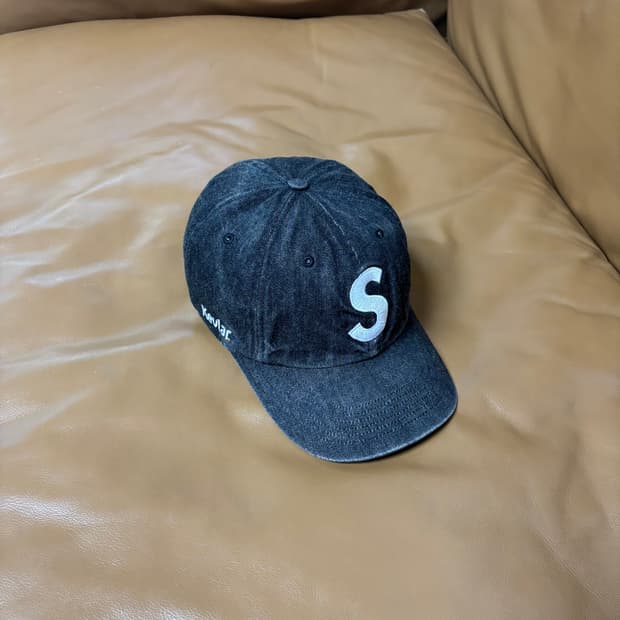 Supreme 슈프림 케블라 데님 블랙 S로고 6패널 볼캡 모자