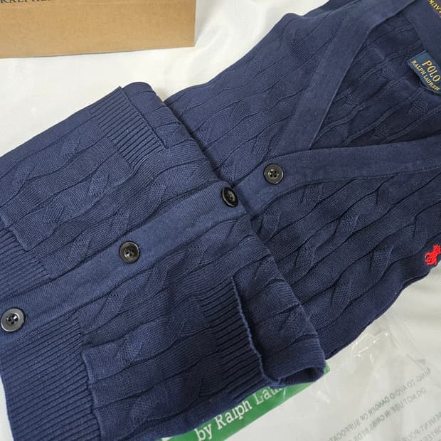 폴로 남성용가디건 네이비 라지 새상품