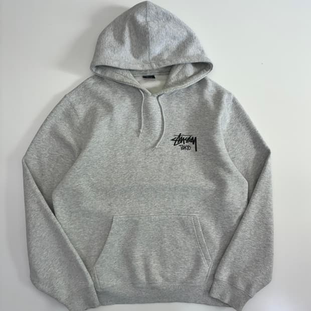 Stussy 스투시 tokyo 멜란지그레이 후드티