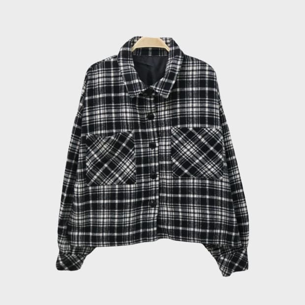 RADARISTA Y2K 체크 반크롭 셔츠 61410