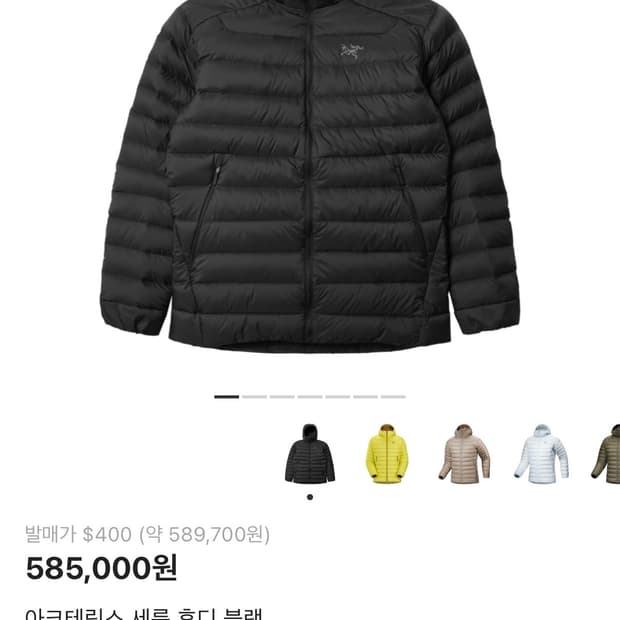 아크테릭스 세륨 후디 블랙