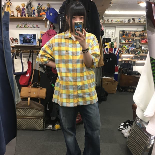 The north face 노스페이스 체크 반팔 셔츠