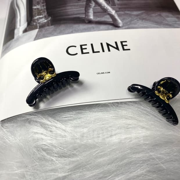 셀린느 미니 헤어 집게핀 세트 블랙 (2개)