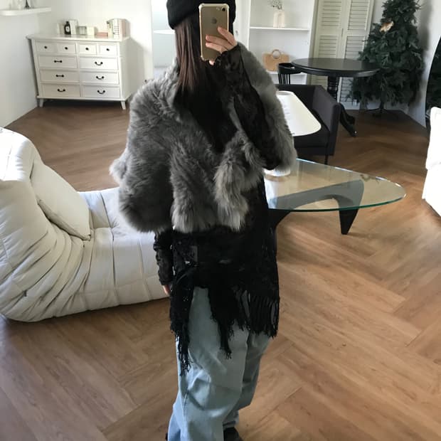 vintage rabbit fur cape