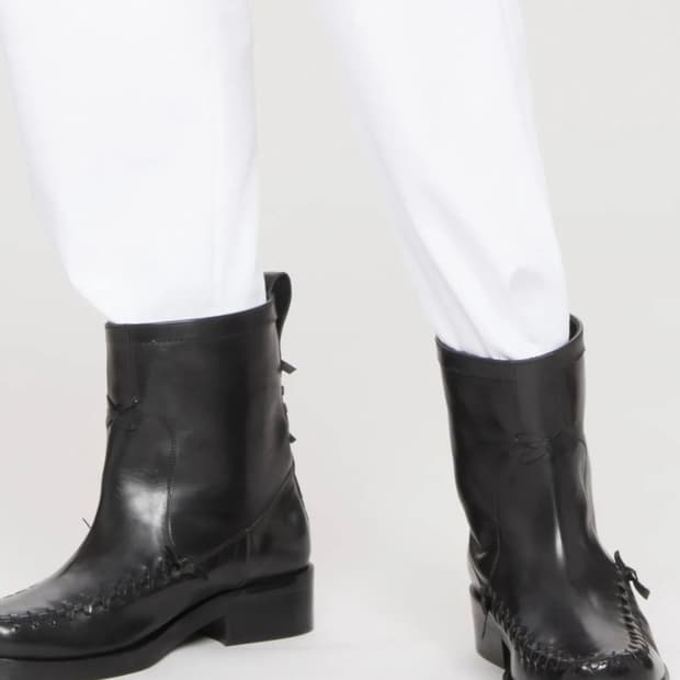 휩스티치 가죽 부츠