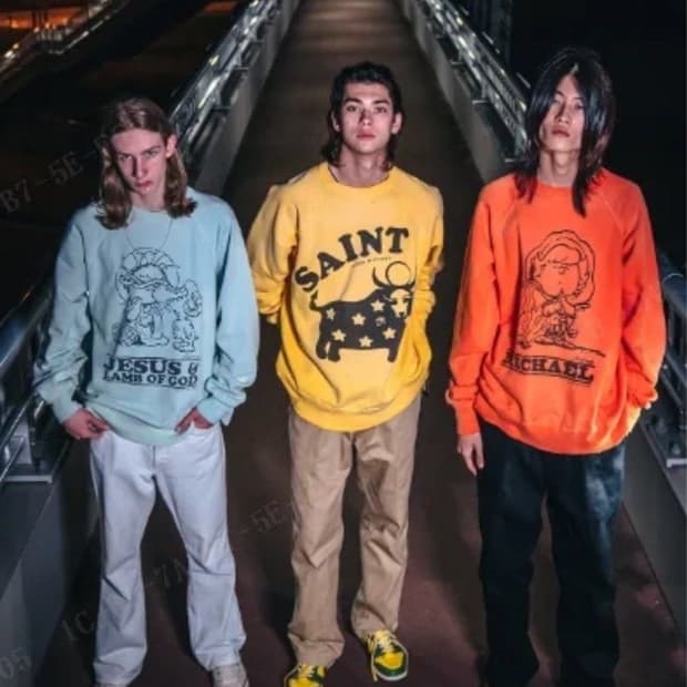 Saint michael 세인트 미카엘 스누피 그래픽 크루넥