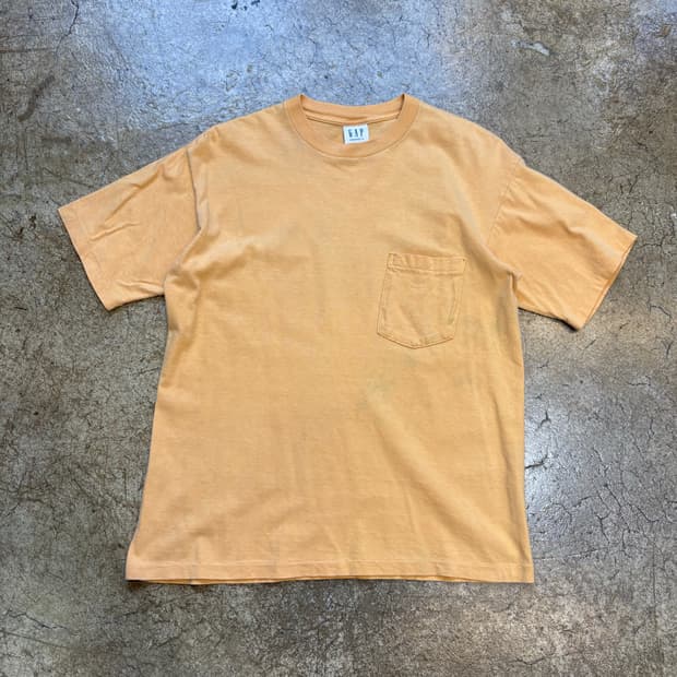 90s 미제 갭 머스터드 포켓 티셔츠