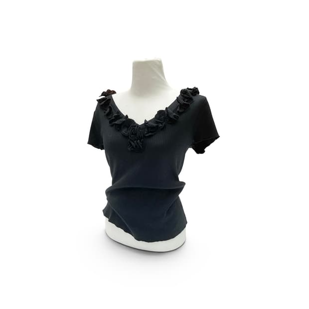 Courreges ruffle neck top