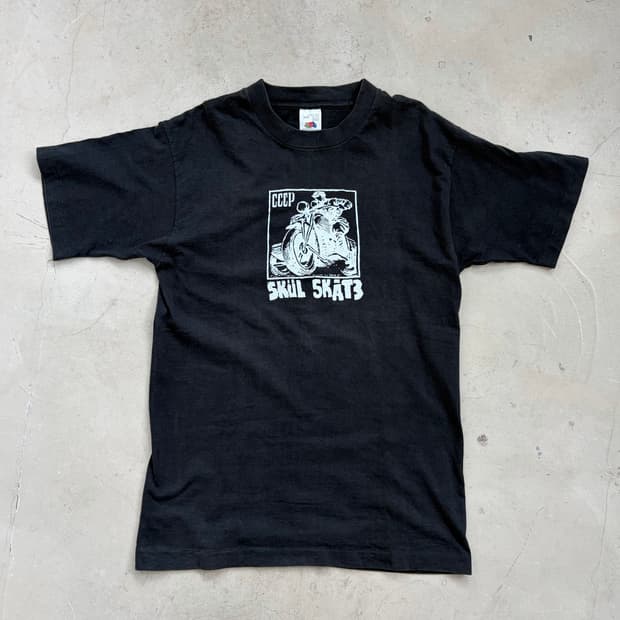 Vintage 90s SKULL SKATES CCCP TEE M