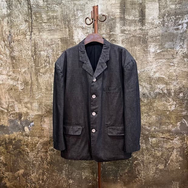 꼼데가르송 옴므 플러스 헤비 코튼 커버드 버튼 자켓