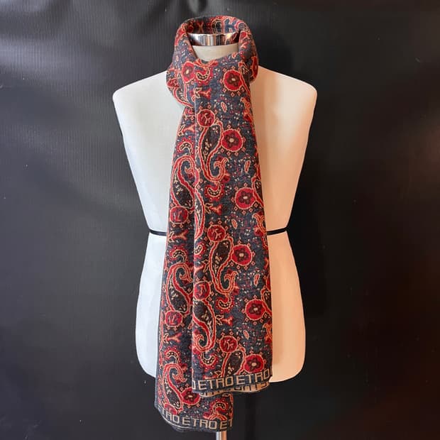 에트로 대형 울 실크 자카드 숄 머플러