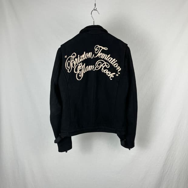 Vintage 울 혼방 자수 라이더 자켓 