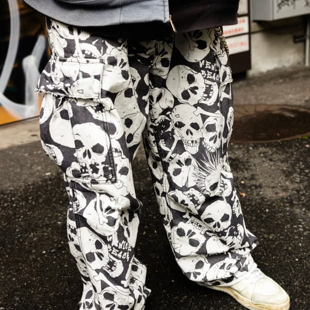 (L) ERL 이알엘 스컬 카고 팬츠