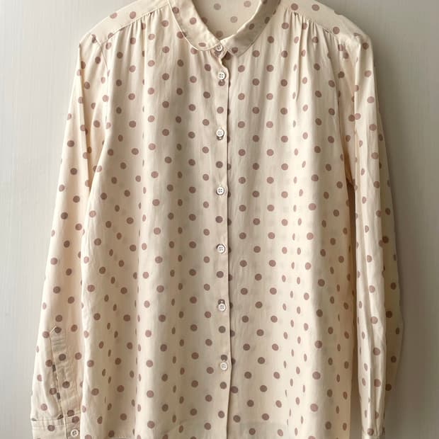 빈티지 도트 블라우스 / 모리걸 하구미