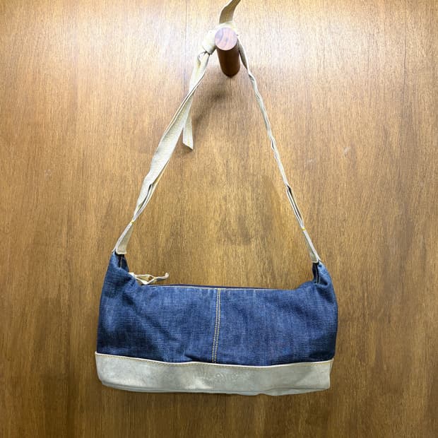 미우미우 데님 스웨이드 숄더백