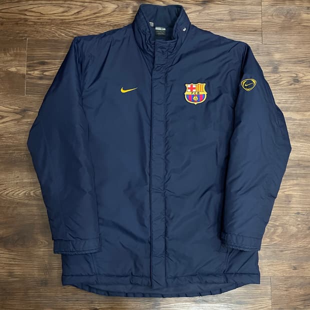 03-04 나이키 FC 바르셀로나 벤치 코트 패딩 자켓  네이비