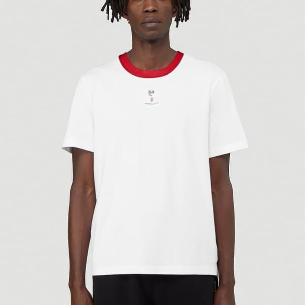 마르지엘라 스탬프 티셔츠 레드 xl