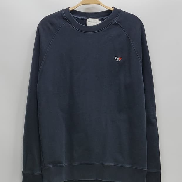 메종키츠네 트리컬러 폭스 패치 스웻셔츠 맨투맨 / 남 XL 블랙
