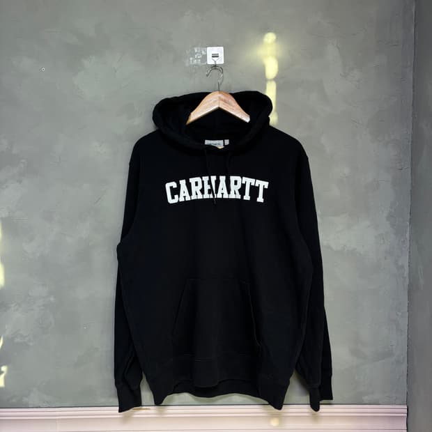칼하트 wip 빅로고 후드 블랙