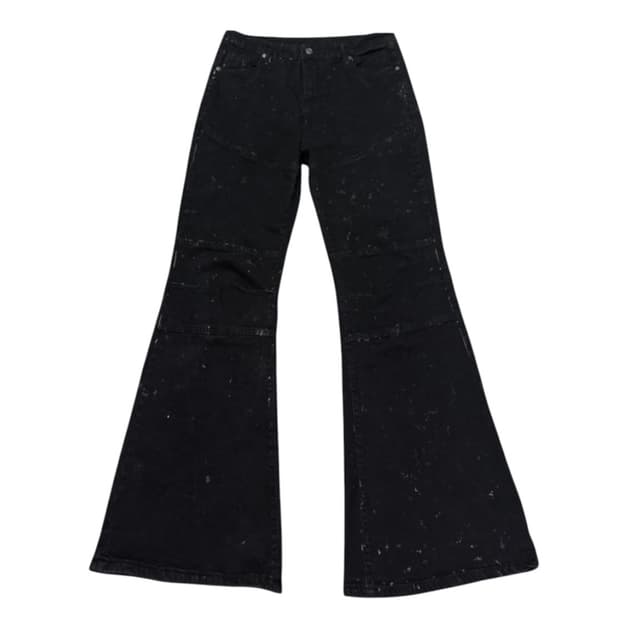 FE.made 코팅 더티 왁스 플레어 팬츠 