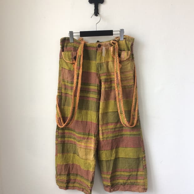 Ethnic mood suspender pants