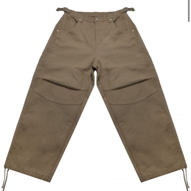 [M] CANVAS 3D KNEE PANTS BEIGE