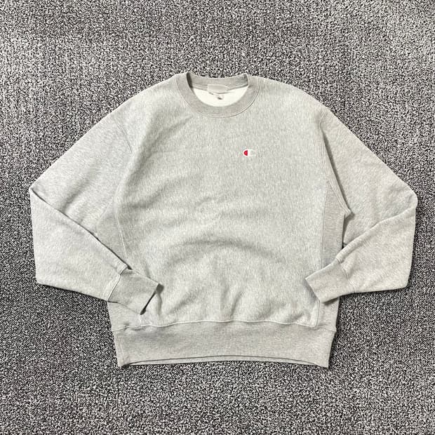 빈티지9. 챔피온 리버스위브 스몰로고 그레이 맨투맨 스웻 셔츠 단기모