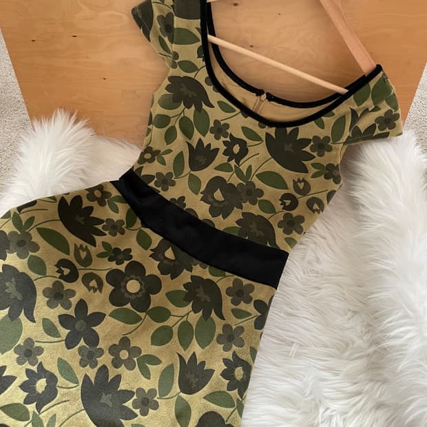 vintage floral fur dress