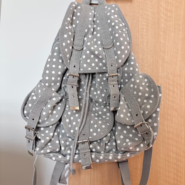 모리걸 대장템 백팩 도트 그레이