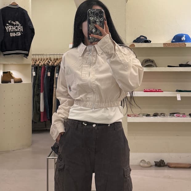 칼하트 크롭 리메이크 투웨이 셔츠 자켓 U1306