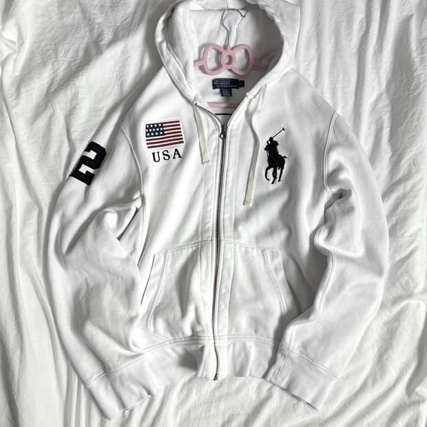 폴로 빅포니 성조기 후드집업