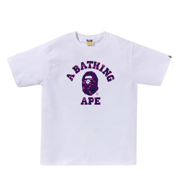 미개봉 새상품 [L] 베이프 컬러 카모 컬리지 티셔츠 화이트 퍼플 판매