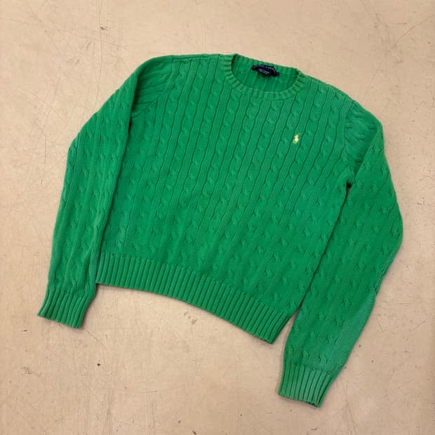 폴로 랄프로렌 그린 포니 케이블 니트