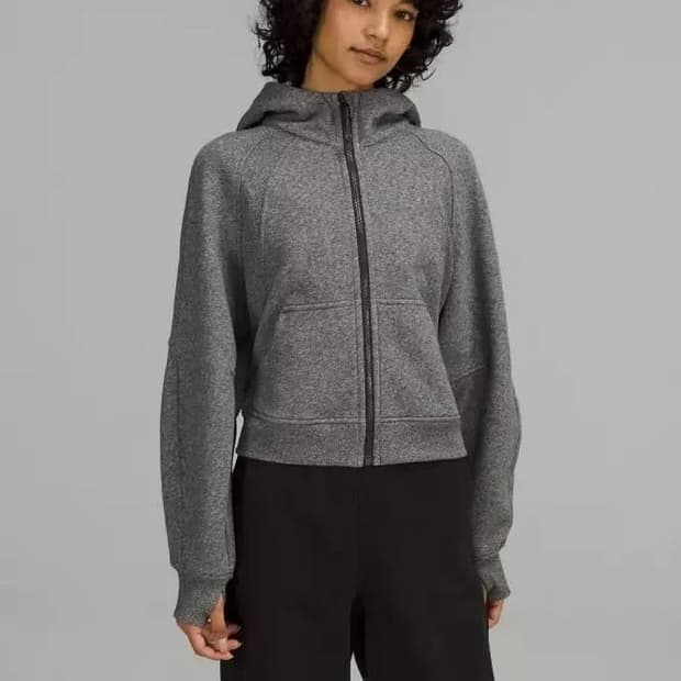 룰루레몬 스쿠바 그레이 후드집업 자켓 풀집업 크롭 후드