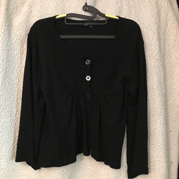 빈티지 블랙 니트 블라우스