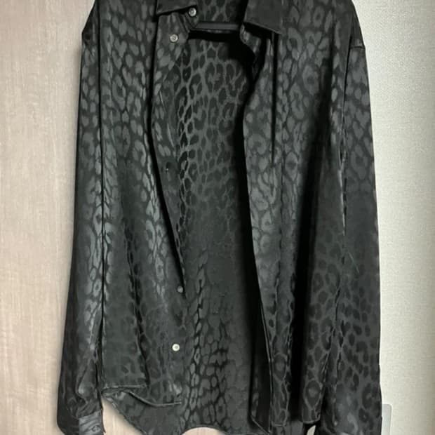 디올 블랙 레오파드 패턴 셔츠 39
