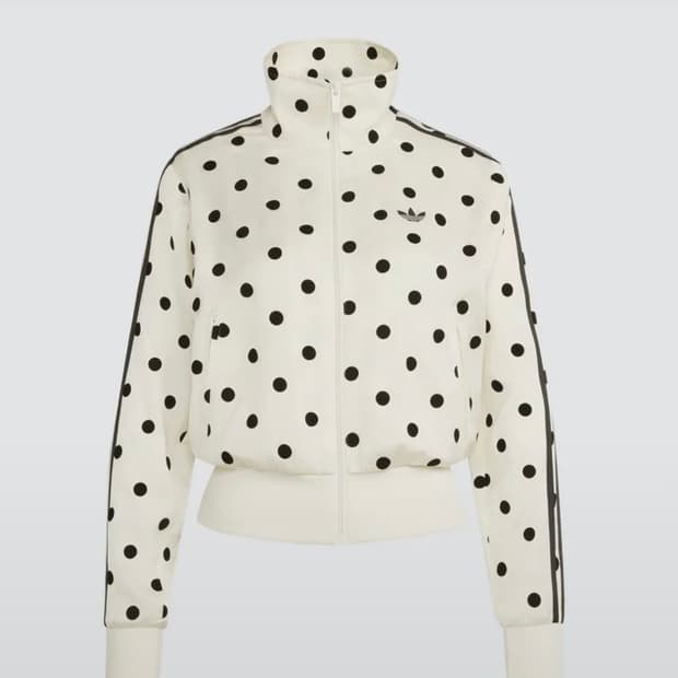 아디다스 새틴 폴카 닷 트랙탑 화이트 m사이즈
