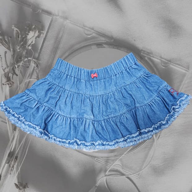 갸루 y2k 오네갸루 로리타 청 데님 프릴 미니 스커트
